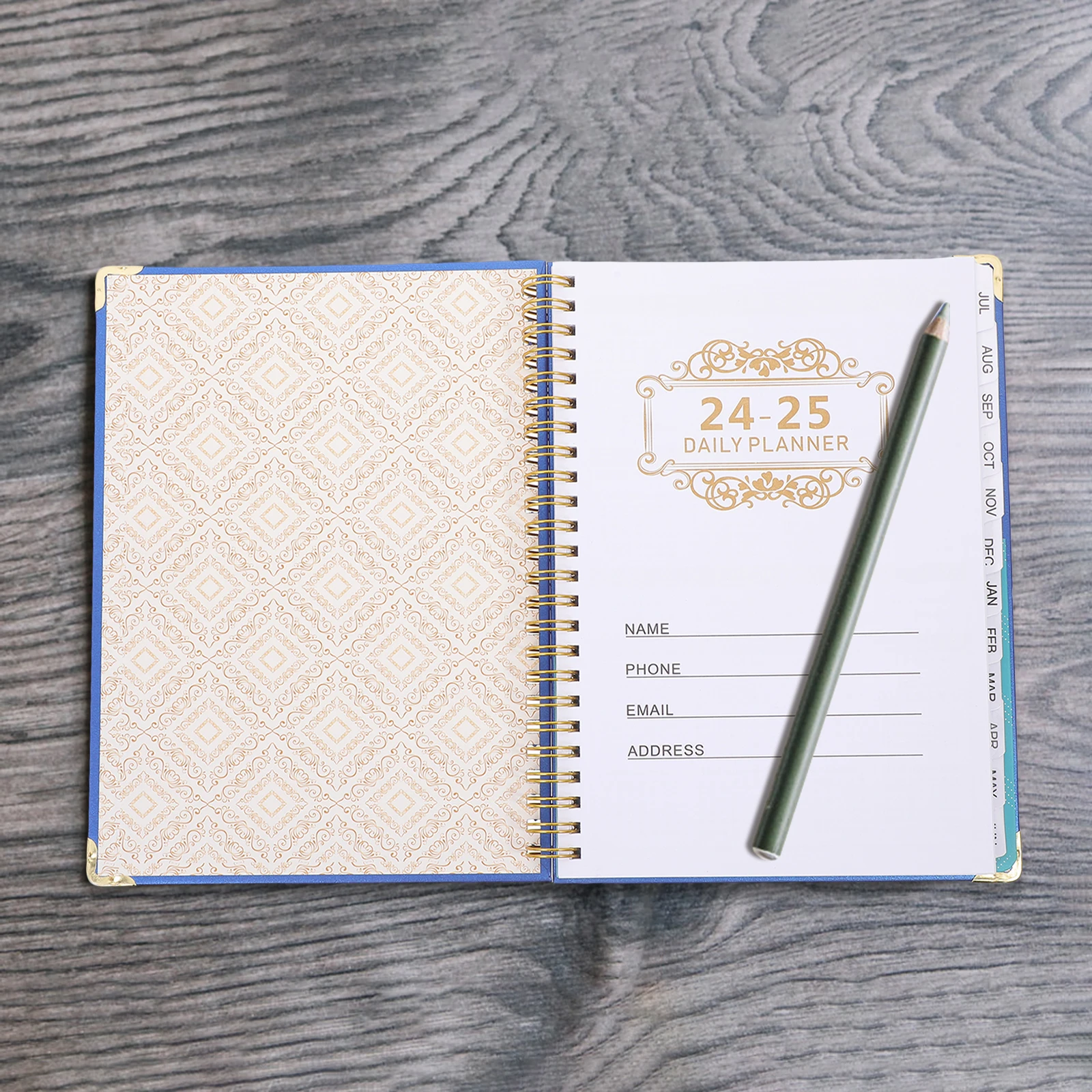 

2024 2025 Academic Planner Blue Weekly Coil Portable Notebook Smooth Writing Material Students Teachers Work Schedule