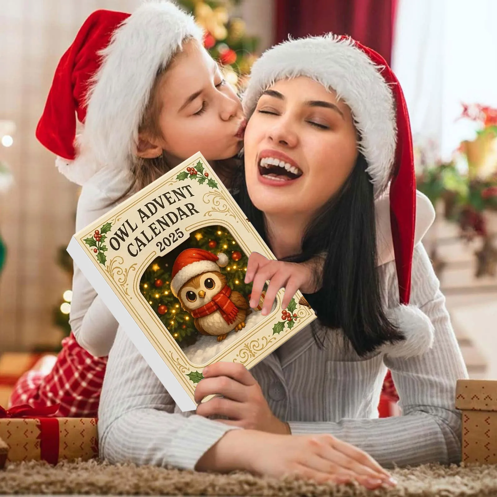 Juego de cocina Calendario de Adviento de búho 2025 24 días con 24 mini regalos únicos dentro de búho acrílico 2D Temporizador de 5 minutos para niños