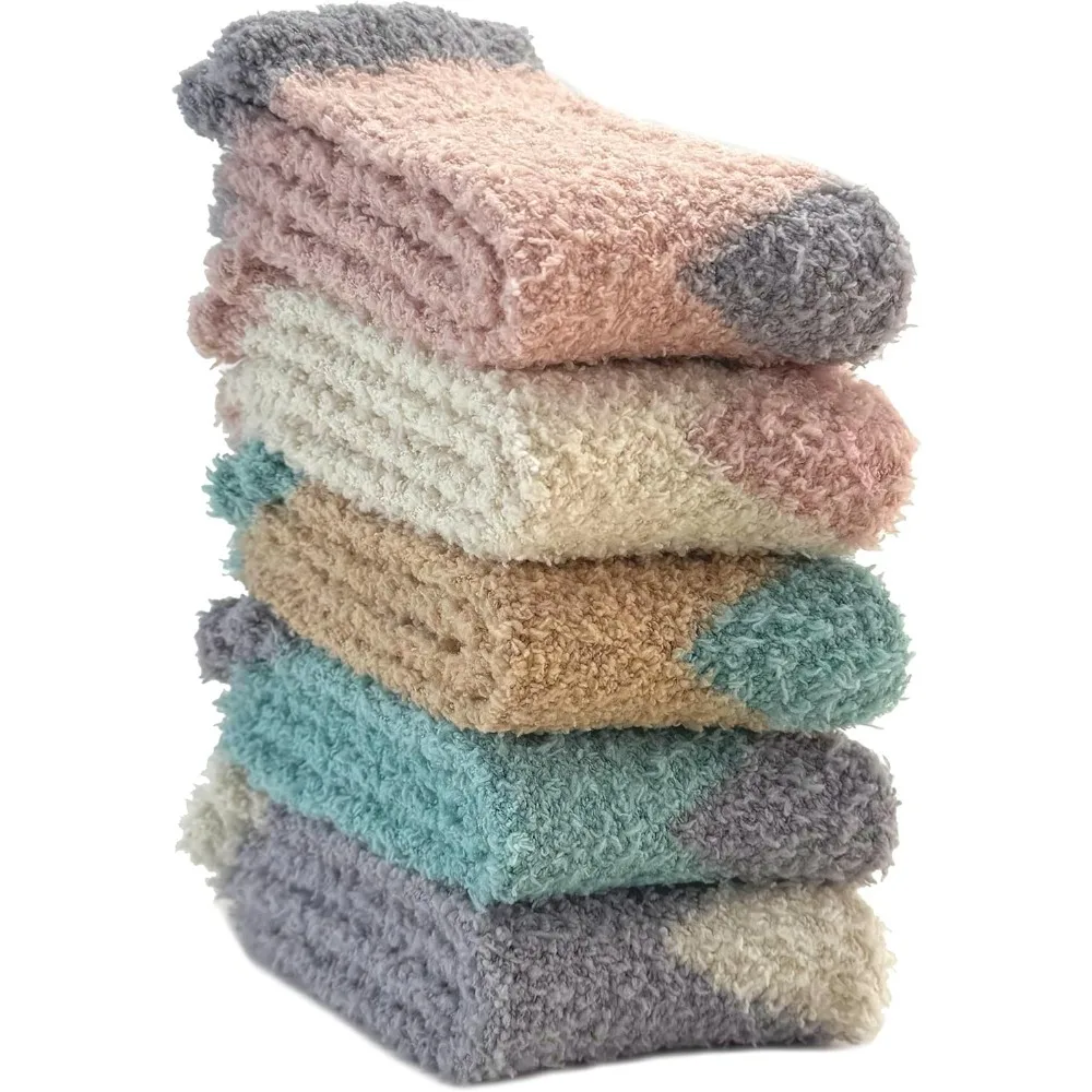

Warm & Cozy Gifts for Women, Stocking Stuufers, Fluffy Fuzzy Plush Sleeping Slipper Socks - Soft Warm Fabric