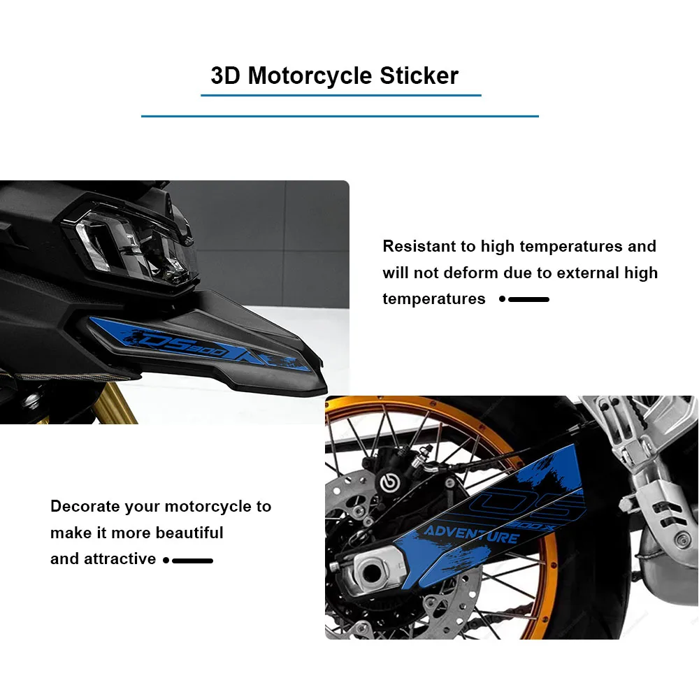 Zestaw naklejek motocyklowych - nowa wodoodporna żywica epoksydowa 3D 3D Nowa naklejka ochronna motocykla DS 900 X do VOGE DS 900 X