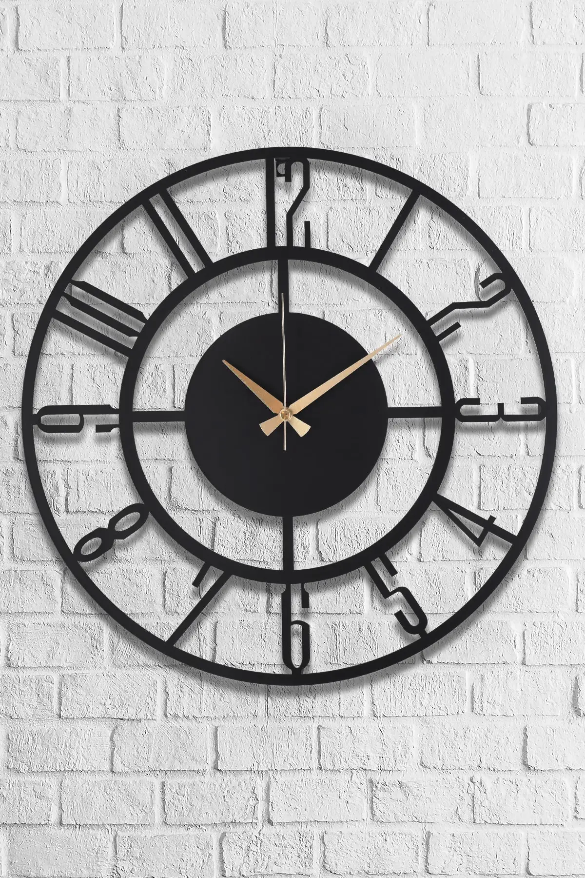 Metal Black Wall Clock 50x50 cm