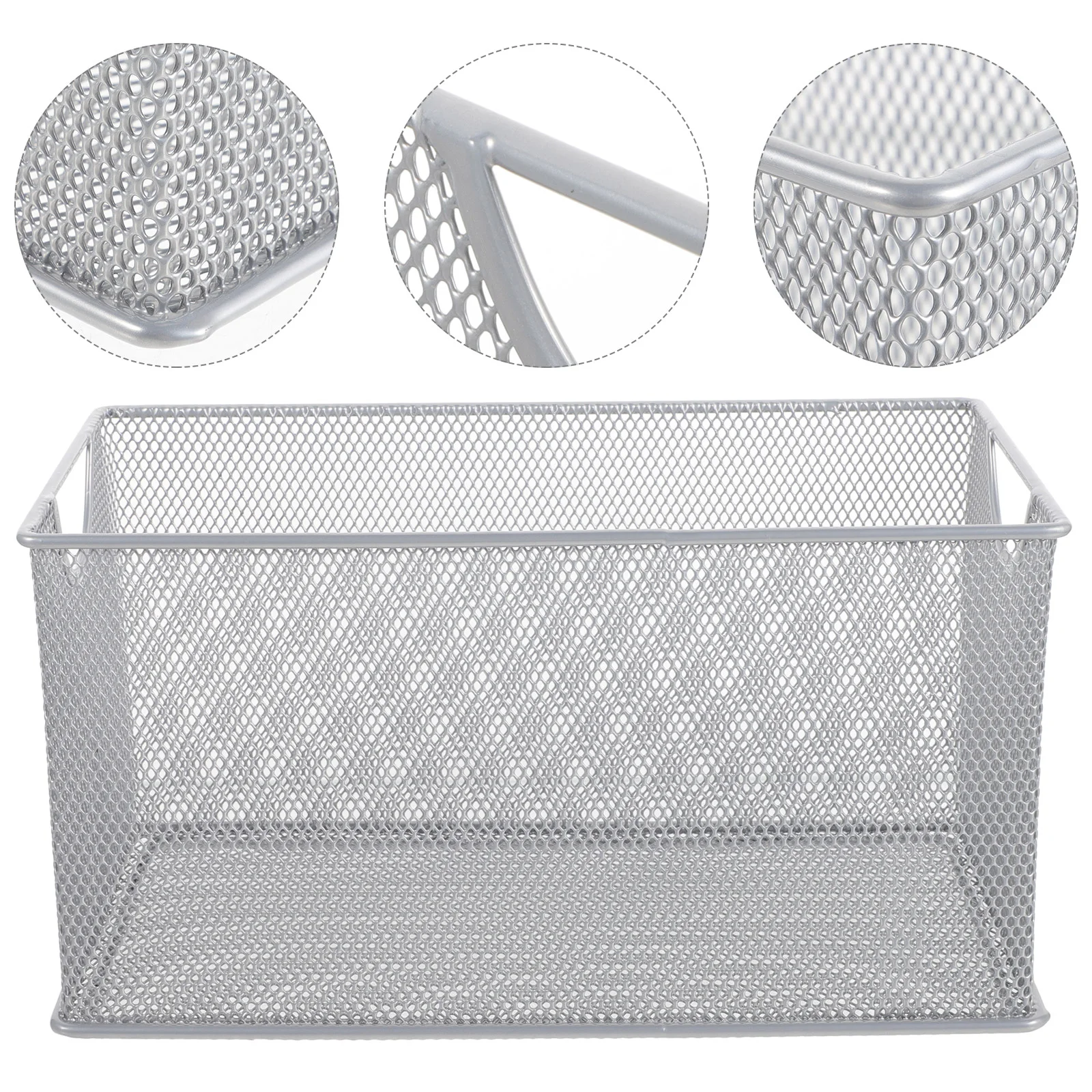 Iron Grid Storage Dvd Box CD Metal Disc 1pcs (silver) Board Basket Bins Decorative Baskets Wire High Capacity Desktop