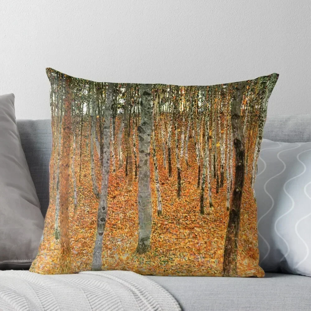 Beech Forest by Gustav Klimt Throw Pillow Decorative Cushions For Luxury Sofa Christmas Cushion For Home pillow