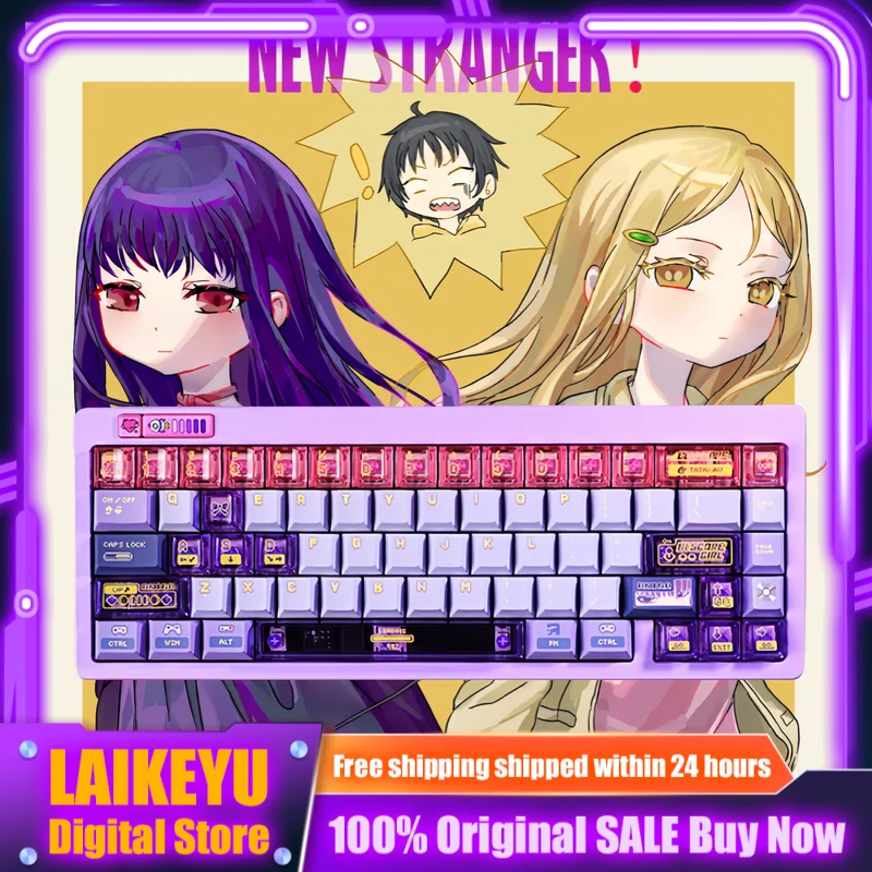 

Механическая клавиатура с изображением девушки в стиле аниме, Cherry PBT/PC, милая игровая клавиатура на заказ, аксессуары для клавиатуры ПК, мультяшный подарок