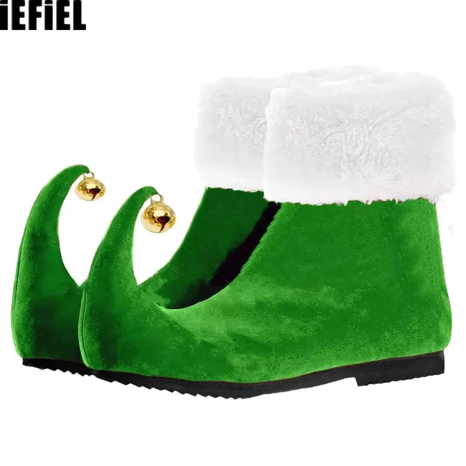 

Men Women Christmas Shoes Elf Dress Up Shoes with Jingle Bells Xmas Costume for Holiday Party