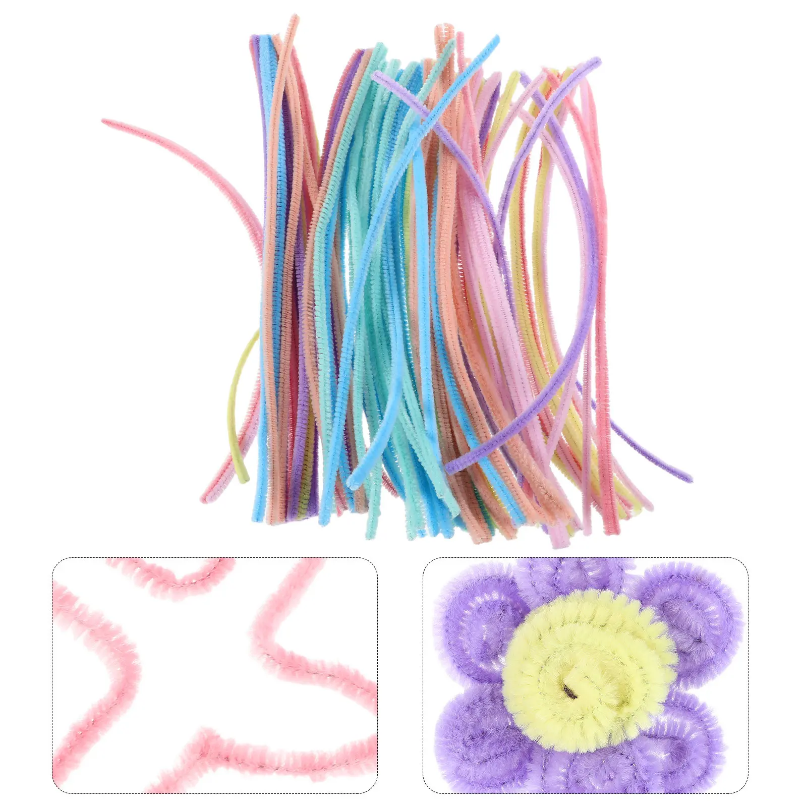 300Pcs Pastel Pipe Cleaners Bulk Craft Supplies Flexible Twisted Rods for DIY Flower Headbands Decorations Creative Projects view 4