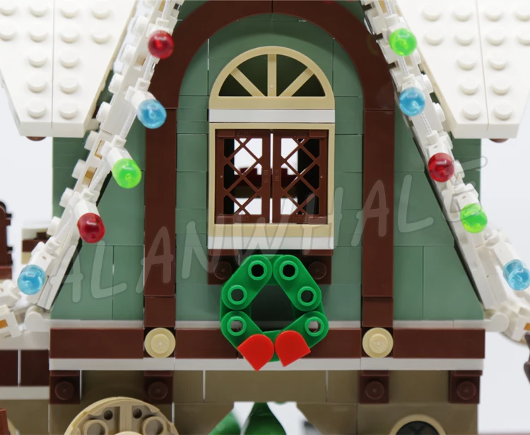 1198pcs Creator Winter Village Elf Club House Rocket-powered Sleigh Rides 77018 Building Blocks toys Compatible With Model