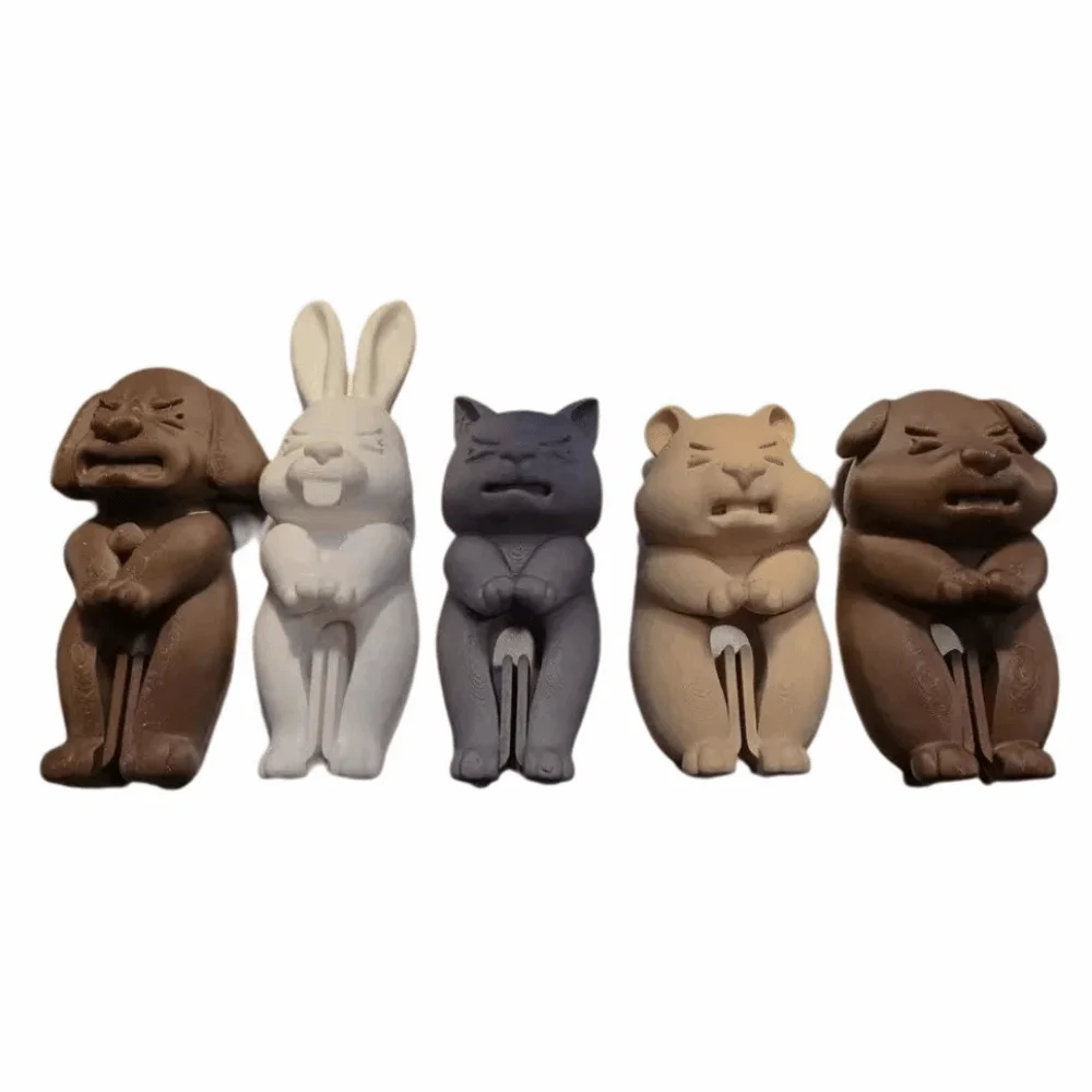 5Pcs/Set Cute Farm Animal Bag Clips Durable 3D Printed Food Sealer Clothespins Reusable Decorative Fridge Magnets
