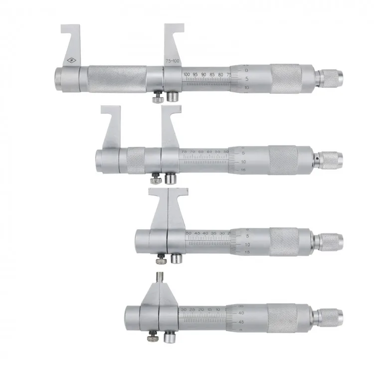 yyhc4Pcs 0.01mm 5-30mm/25-50mm/50-75mm/75-100mm Inside Micrometer Set for Micrometers Measuring Tools