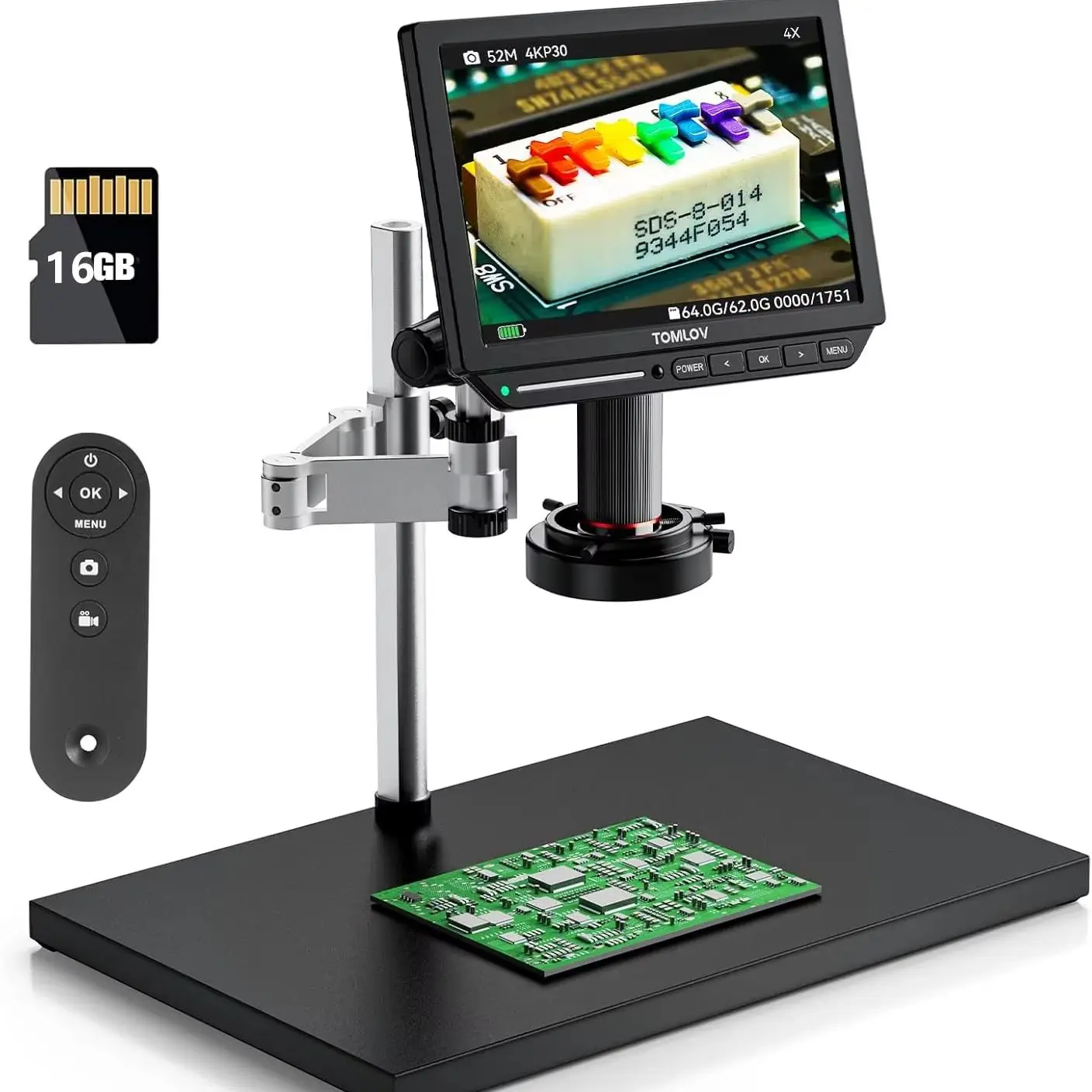 Image of TOMLOV 4K HDMI Digitalmikroskop 2000X TM4K Max 10,1 Zoll Lötmikroskope 52MP USB Münzen Vergrößerungsmikroskop