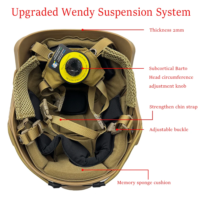 FAST Helmet ABS Lightweight with Adjustable Suspension & Dial for Cycling, Airsoft, Tactical Training