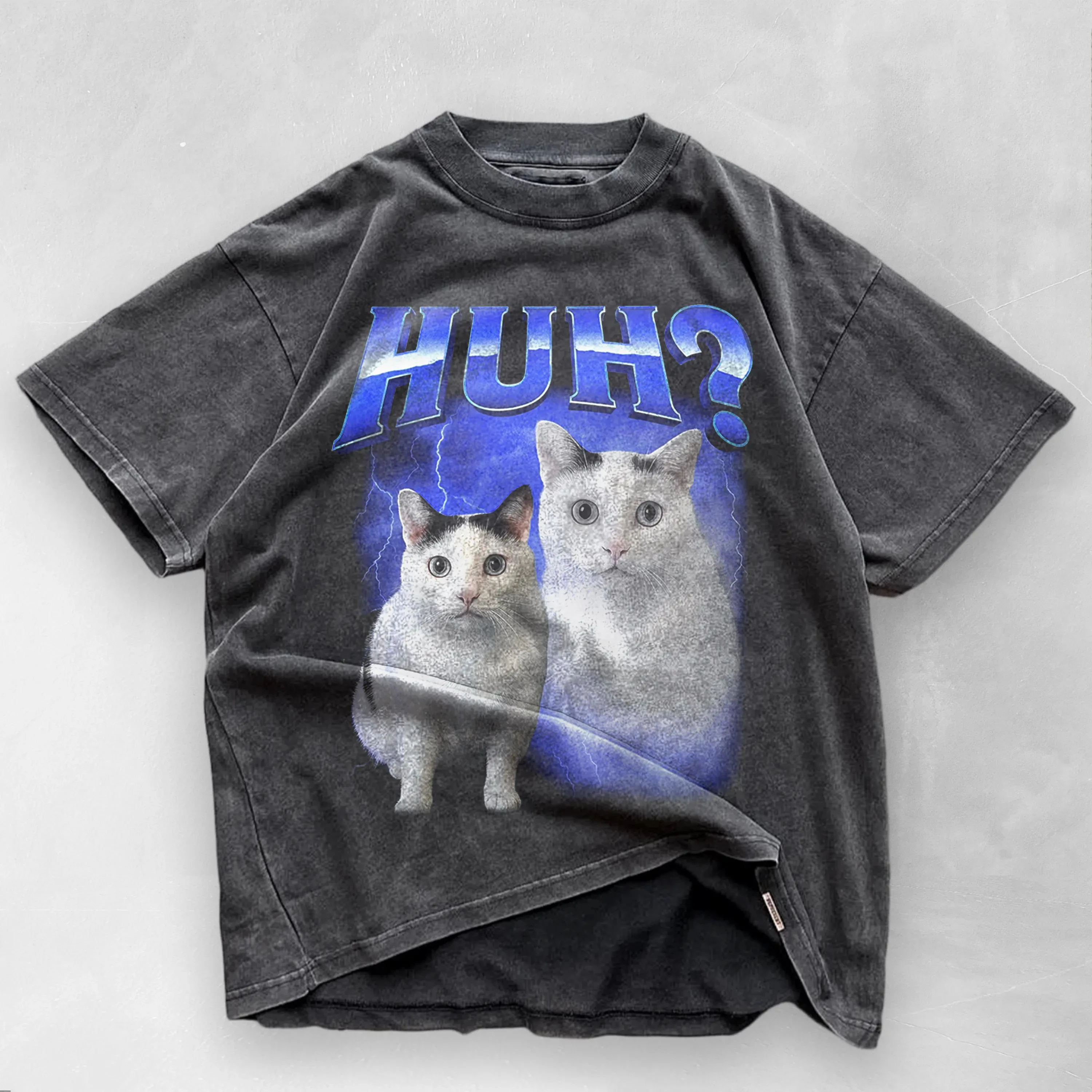 HUH grappige Dank Cat Meme Tee Shirt cadeau voor vrouw en man, lelijke shirts, Unhinged T-shirt, Goofy Ahh katten kleding