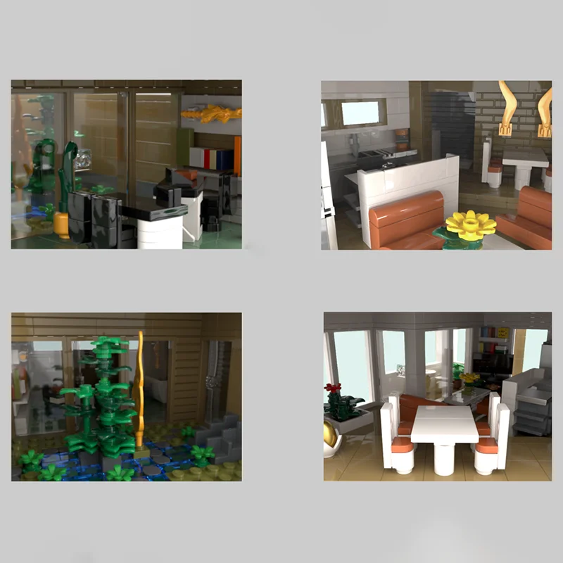 Modèle de Construction de ville modulaire Moc brique de Construction modulaire urbain Villa2 modèle blocs technologiques noël bricolage jouet Construction cadeau