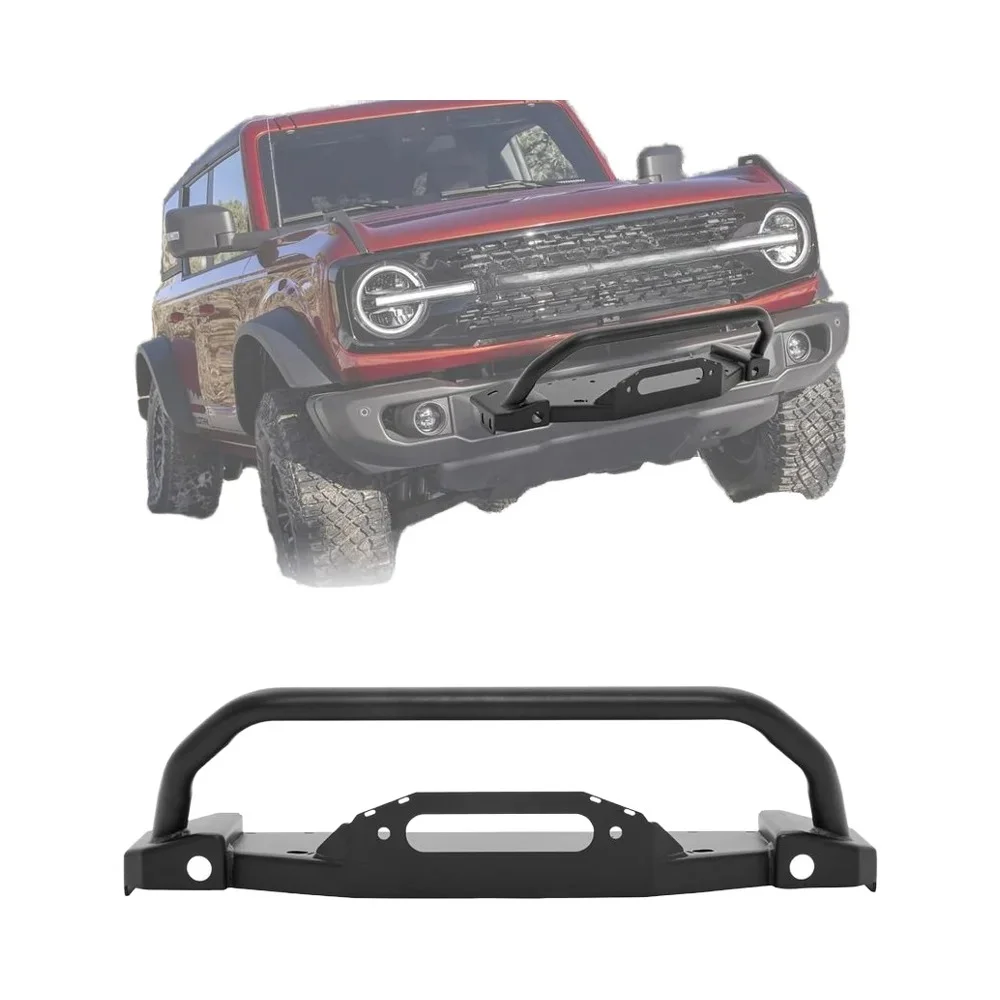 

2021-2025 For Bronco Steel Modular Front Bumper With Winch Mounting Plate And Bull Bar (Black)