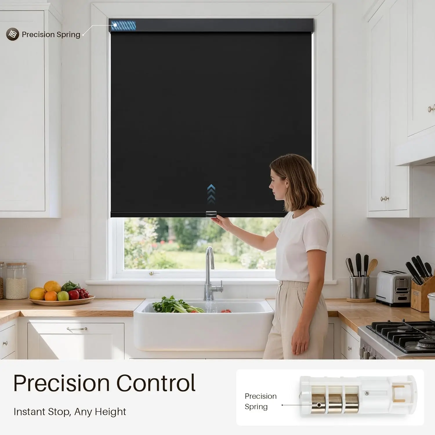 Electric Automatic DIY Smart/Manual Chain Everyday Use Children Safety Vertical Modern Plain Blackout Roller Blinds