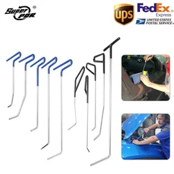 Super PDR Metal Hooks Rods Crowbar Hail Removal Hook Auto Paintless Dent Repair Kits Car Body Dings Removal Garage Hand Tools