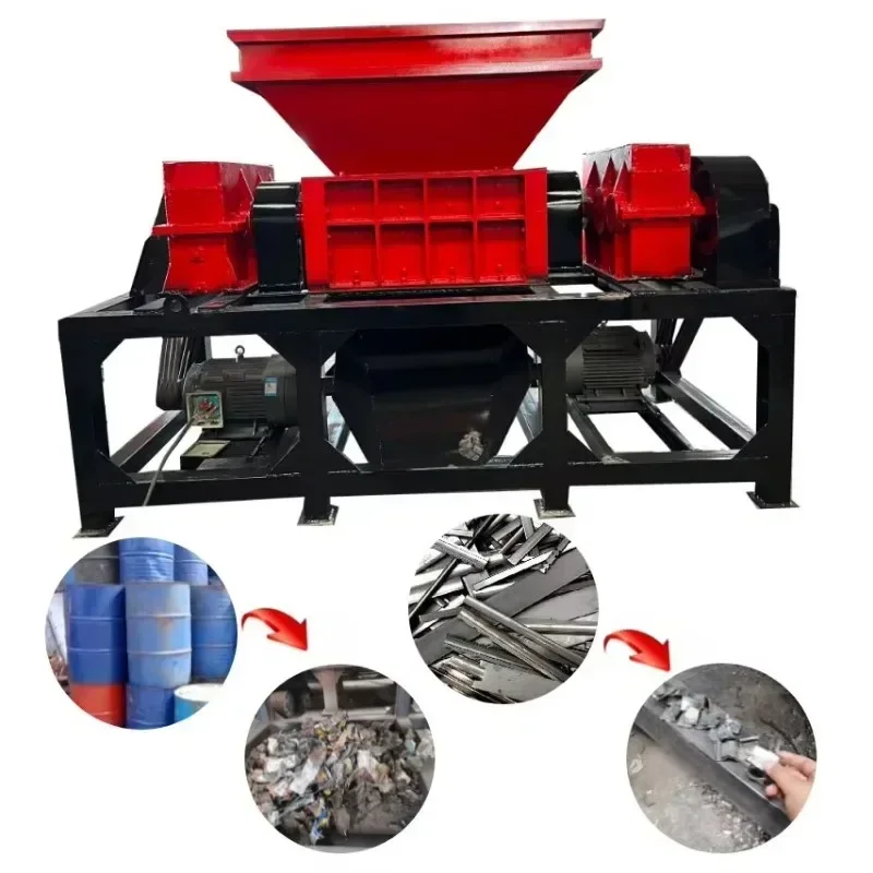 Tyre Shredder Machine Rubber Tile Recycling Tire Production Line Crusher Metal Plastic Shredder Machine Tire Recycling Machine