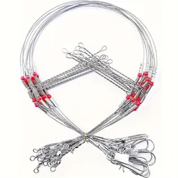 Fishing Tackle Leaders,Hi-Low Rig,Double Arms Saltwater Stainless Steel Leader with Swivels,High-Strength Fish Wire