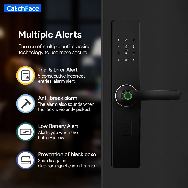 Imagem -04 - Ttlock Smart Fingerprint Door Lock Wi-fi App Lock Desbloqueio Bluetooth Segurança Inteligente Fechadura Biométrica Fechadura Eletrônica