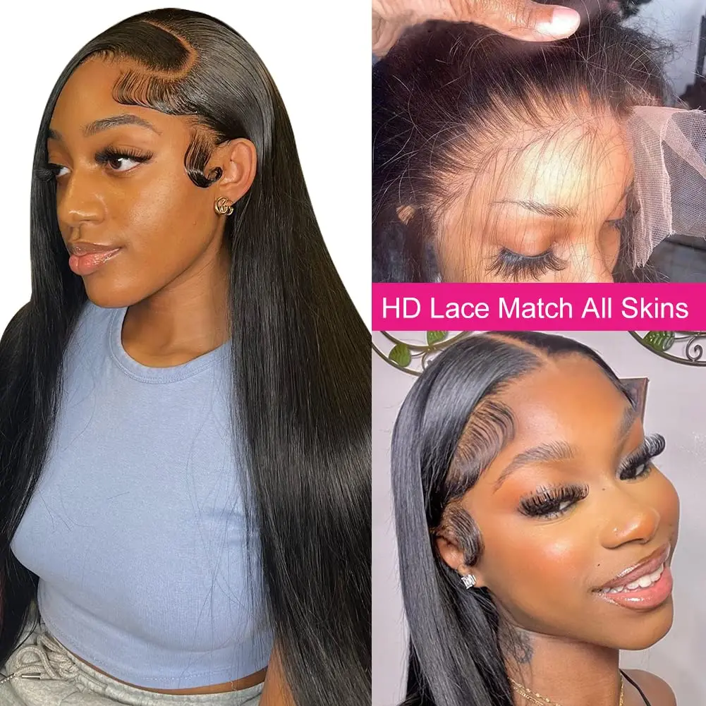 32 Inch Bone Straight Lace Front Wigs Human Hair Brazilian 13x4 Frontal Wig HD 13x6 Human Hair Lace Frontal Wigs For Women 180%