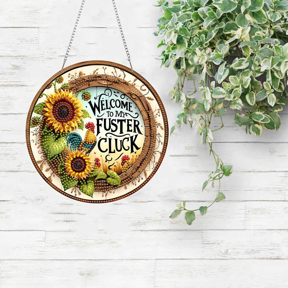 

Подвеска-картина из акрила с 2D-эффектом в форме петуха и подсолнуха, алмазная вышивка, DIY