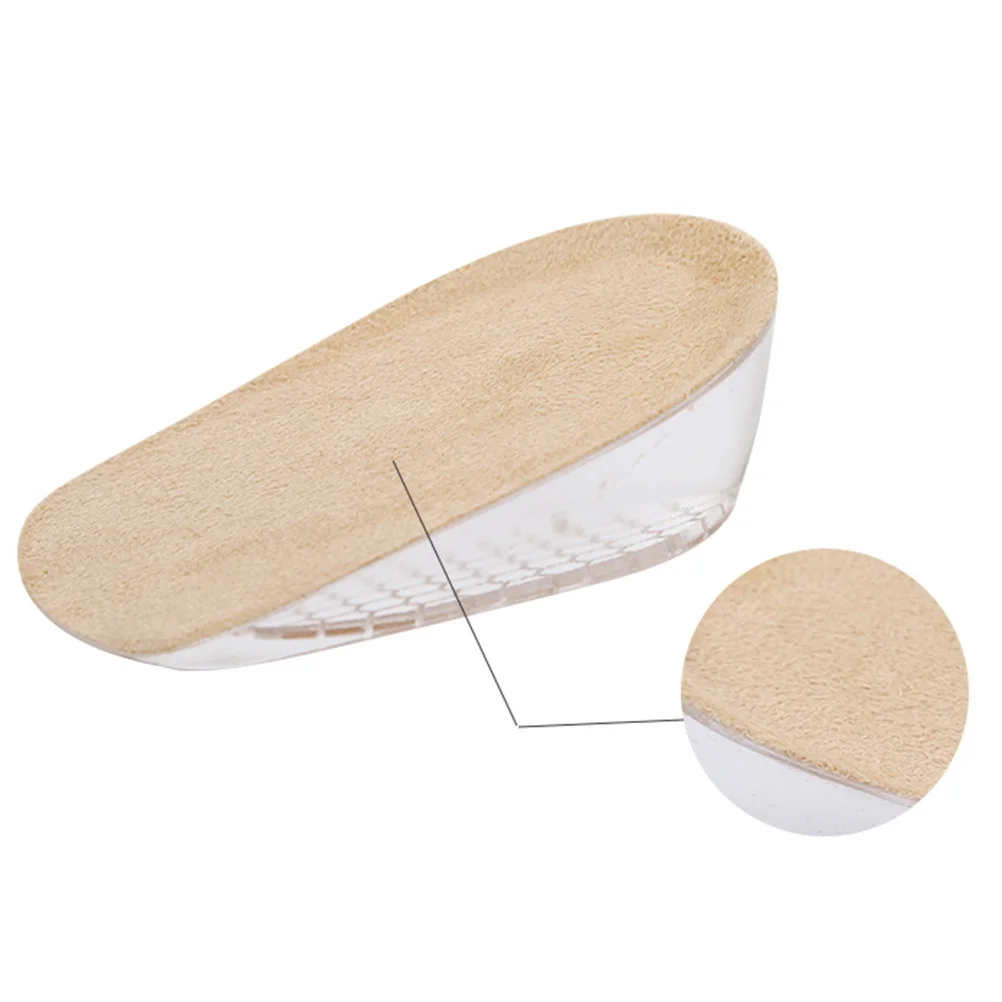 Heightening Half Insole Apricot Size L Forefoot Cushion Pad Anti Slip Massaging Shoe Pad Comfortable Insert Buffer Pain