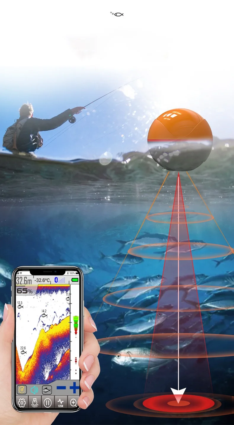 

Premium Bluetooth-enabled High-Definition Wireless Fish Finder Mobile Fishing Detector