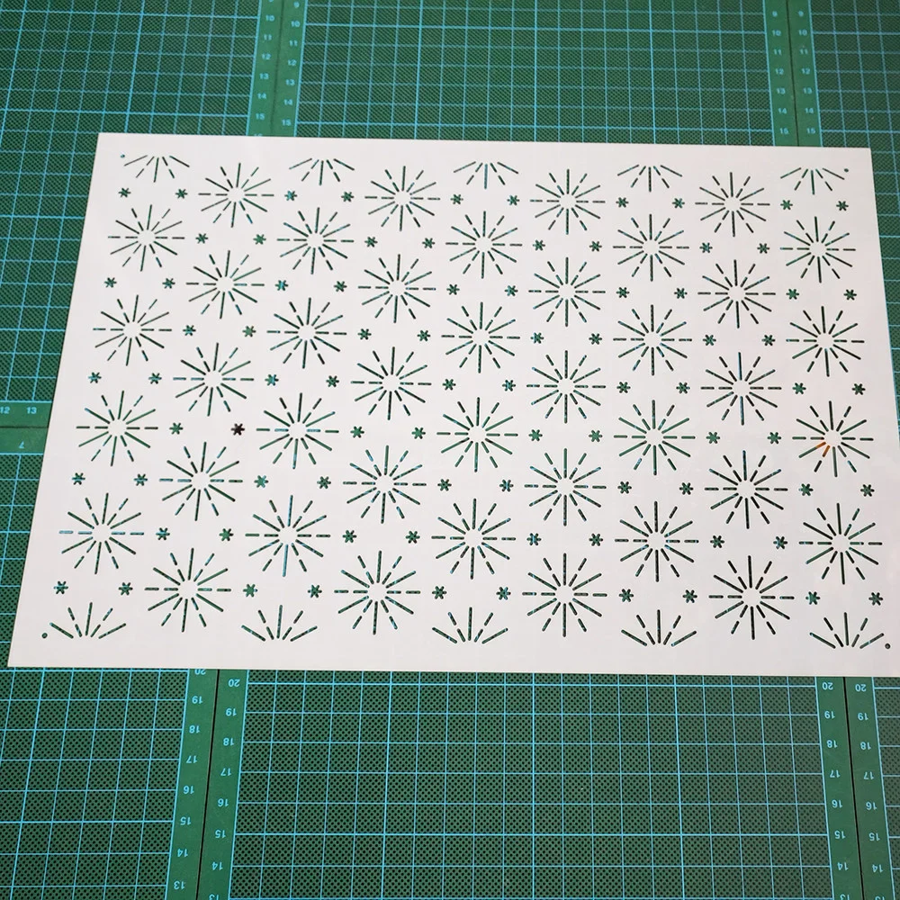 reusable Soft Quilting Template Drawing Tracing Patchwork Sewing Tool large 30*22cm Firework Pattern Embroidery Sashiko Stencil
