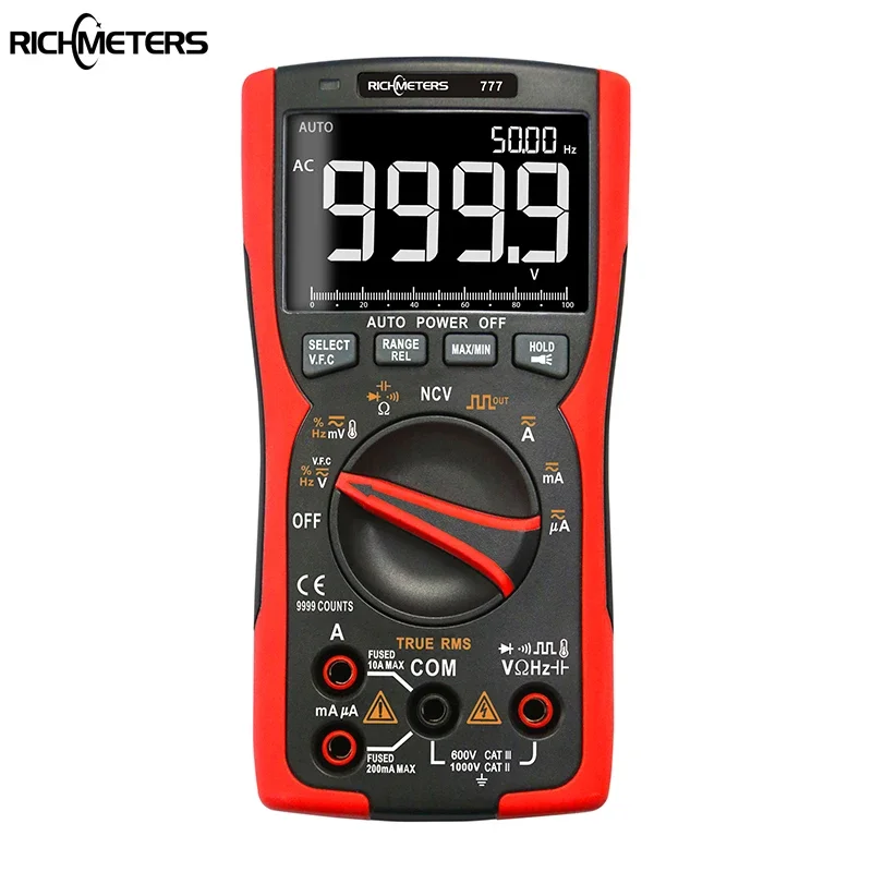 RM777 Digital Multimeter 9999 Professional True RMS Analog Tester Multimetro DIY Transistor Capacitor NCV ACDC Current Meter