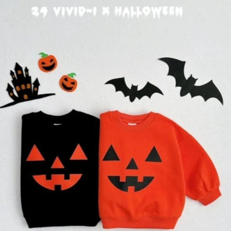 

Baby Boy Girl Clothes Halloween Pumpkin Print Costume Cartoon Sweatshirt Top Fashion Toddler Festive Carnival Party Clothing