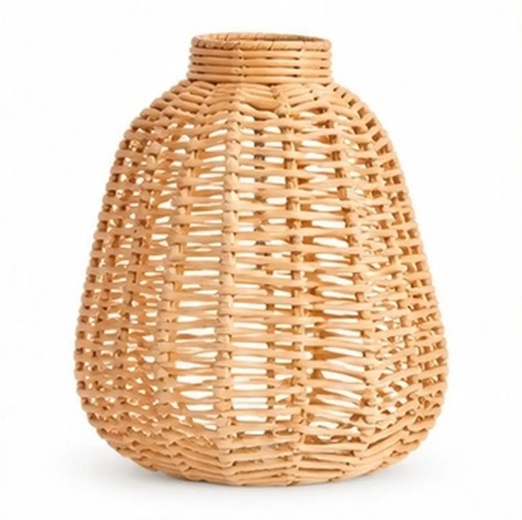 Handwoven Pendant Lampshade Rustic Boho Hanging Lamp Shade Woven Ceiling Light Cover for Restaurant Cafe Decoration