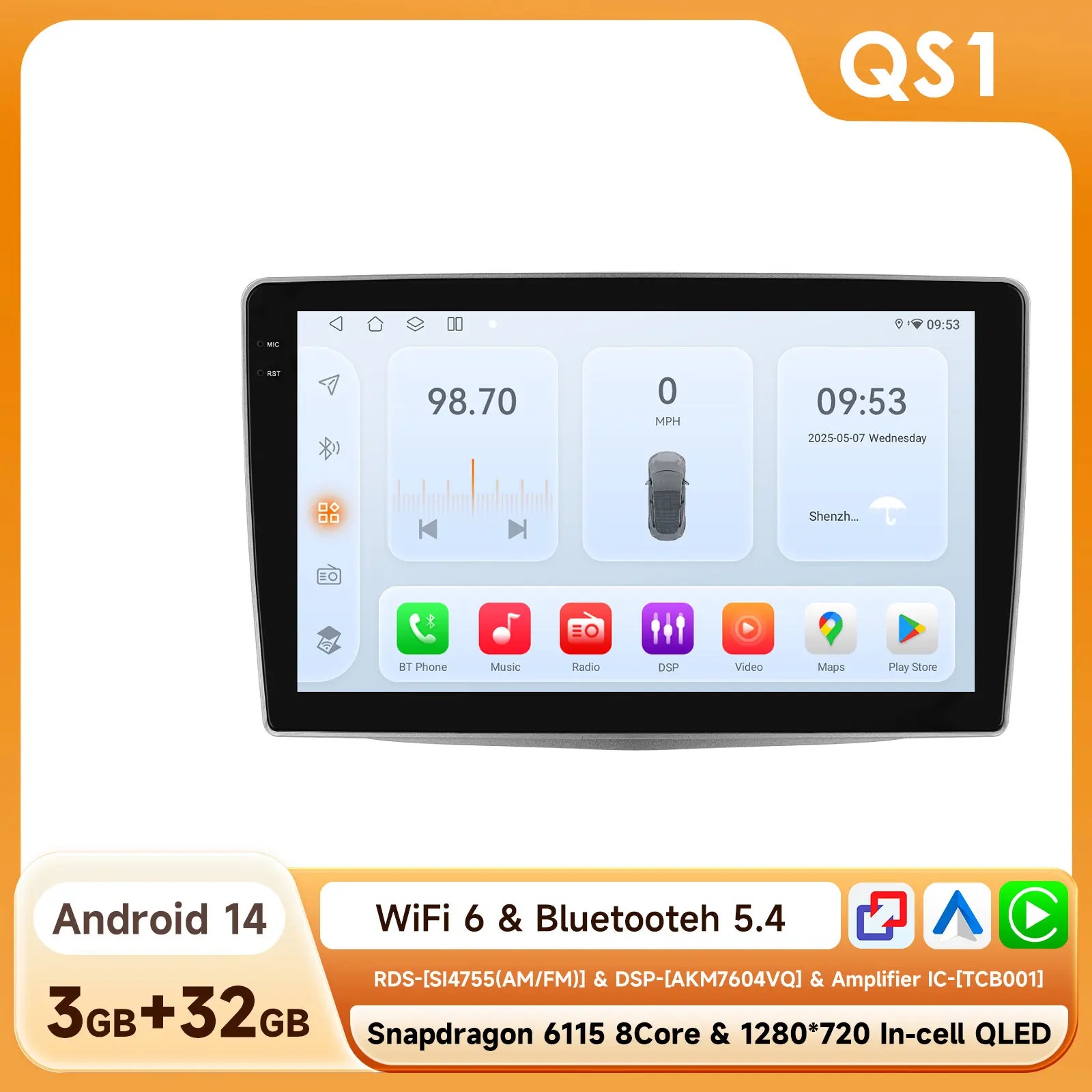 Android Auto Multimedia Speler voor Alfa Romeo MiTo 955 2008-2016 Autoradio Intelligente Carplay GPS Door Snapdragon 6115