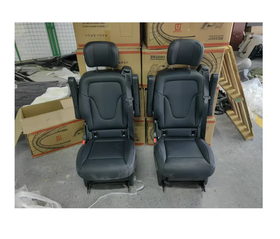 

Cc car Classic Black Leather Foldable Seats for Vito, V-Class, W447, V260, V300, and Metris