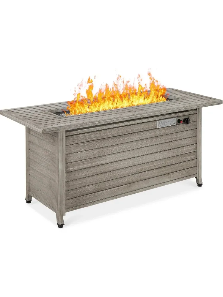 

57in Propane Gas Fire Pit Table, 50,000 BTU Outdoor Firepit for Outside, Patio W/Extruded Aluminum Table Top, Firepit Table