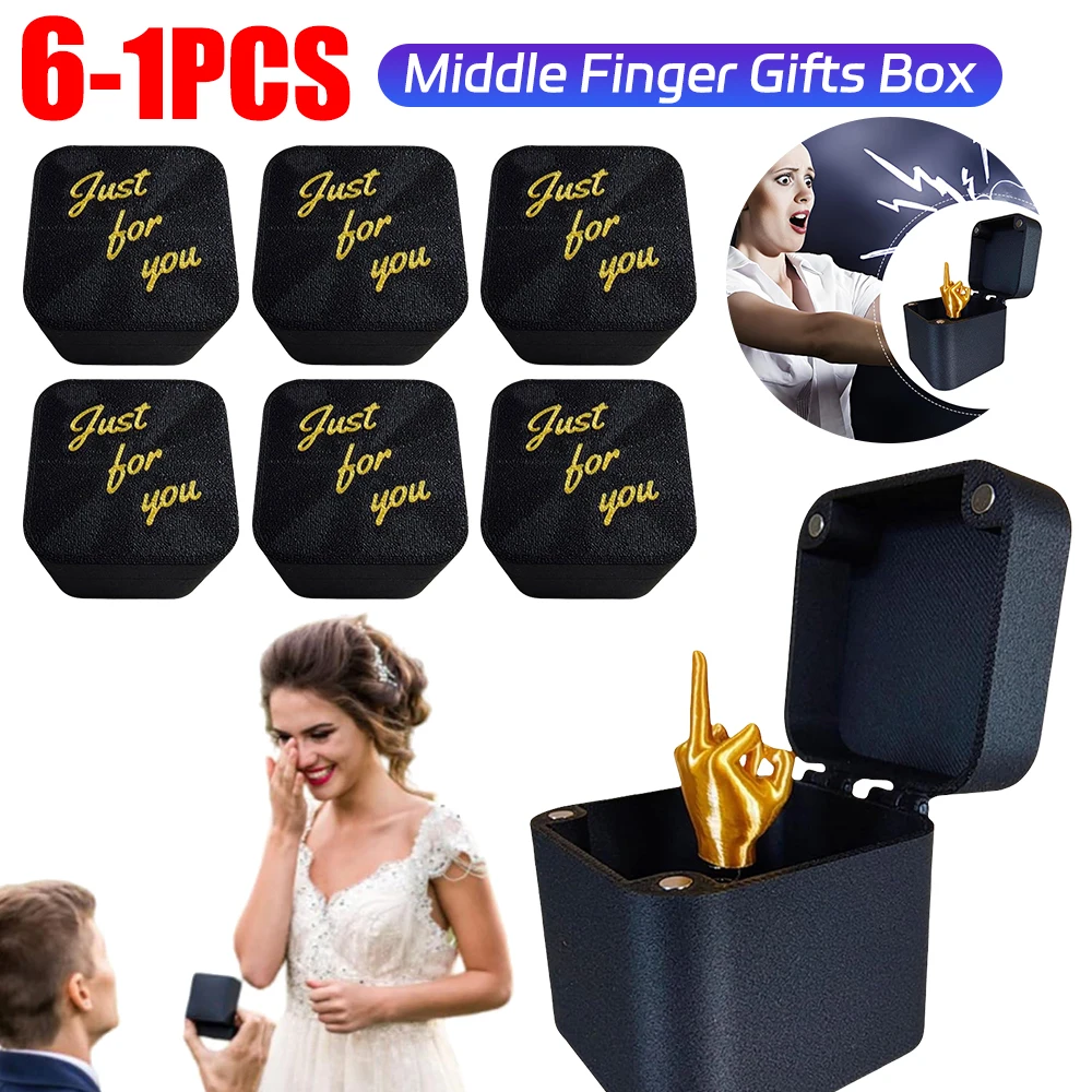 

1-6pcs Spoof Middle Finger Gifts Box Funny Middle Finger Interesting Prank Box Pop Up Hand Gesture Gag Gifts Box Party Favors