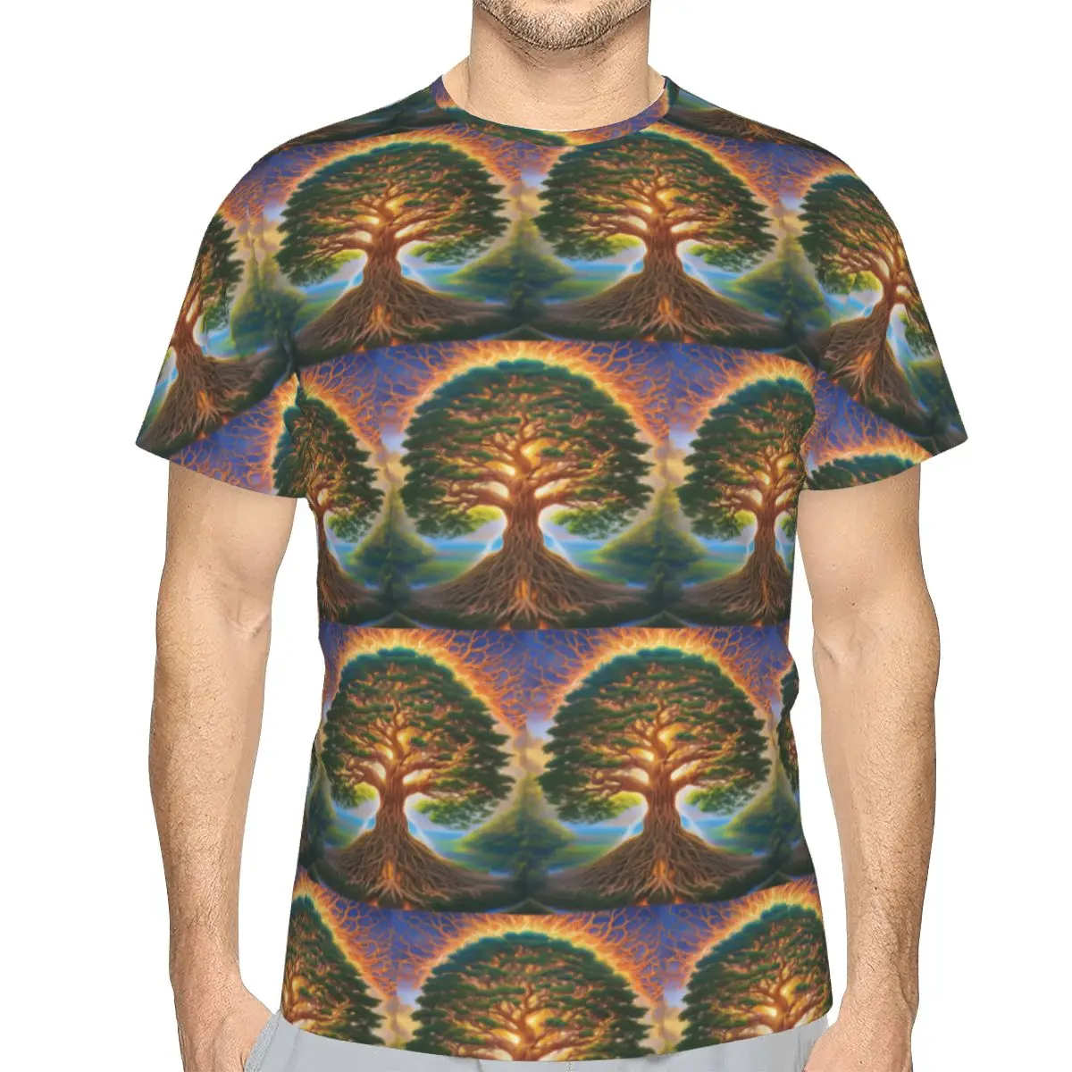 Biblical World Tree Of Life 100% Cotton T-Shirt Men'sFunny T Shirts Men Crew Neck Short Sleeve