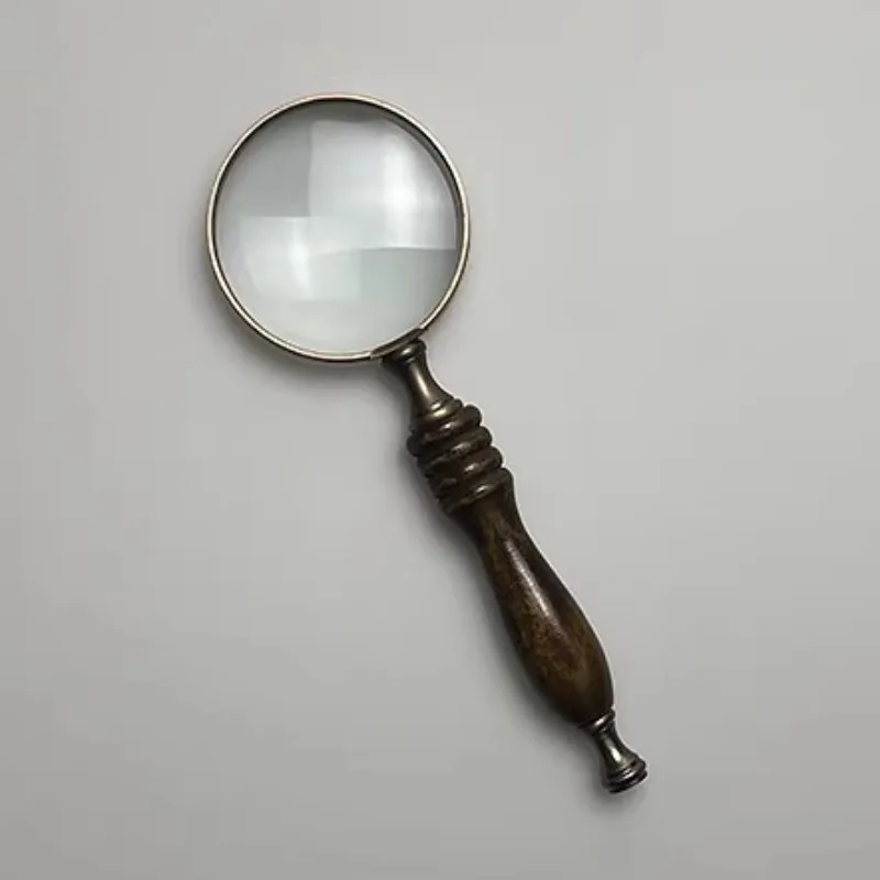 

HD Antique Handle Magnifier 10X Reading Magnifying Glass Handheld Loupe For Rocks Map Crossword Puzzle Helping Hands