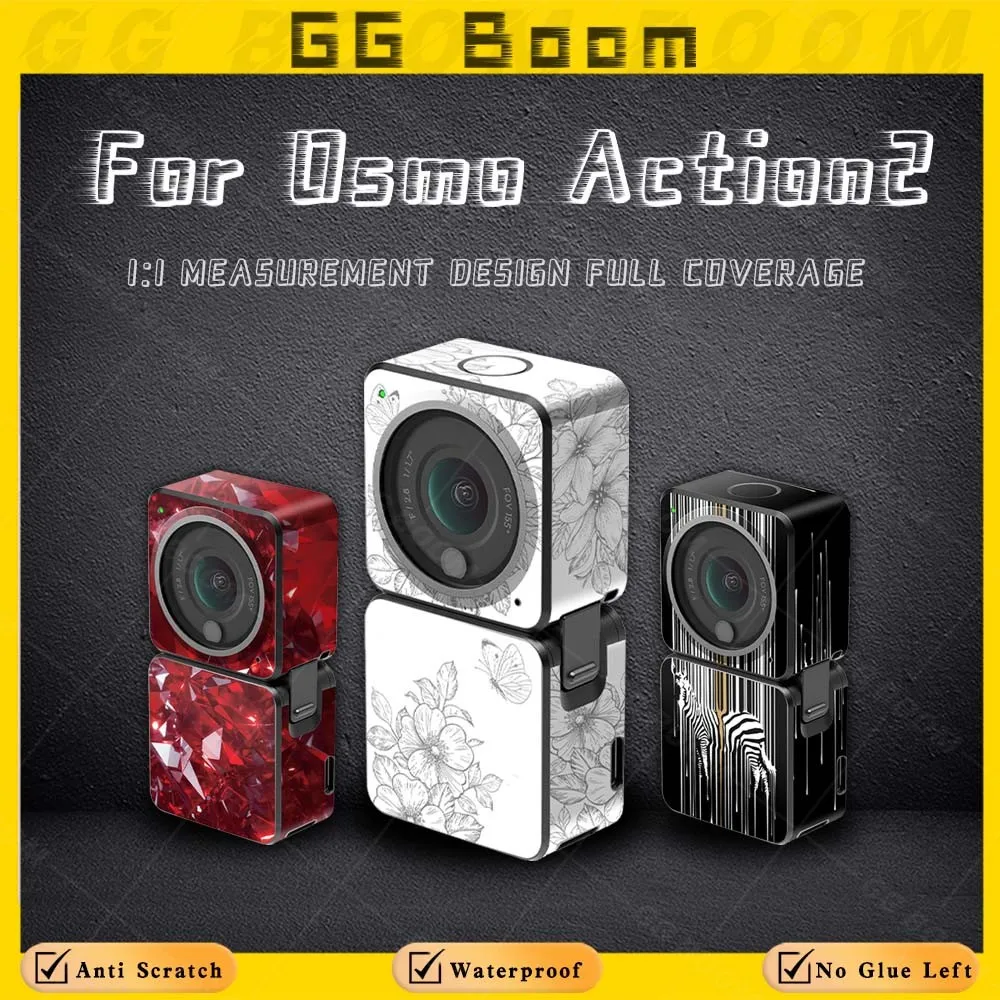 

For OSMO Action 2 Action Camera Sticker Decorative Protective Films Colorful PVC Decals Waterproof Scratch-Proof