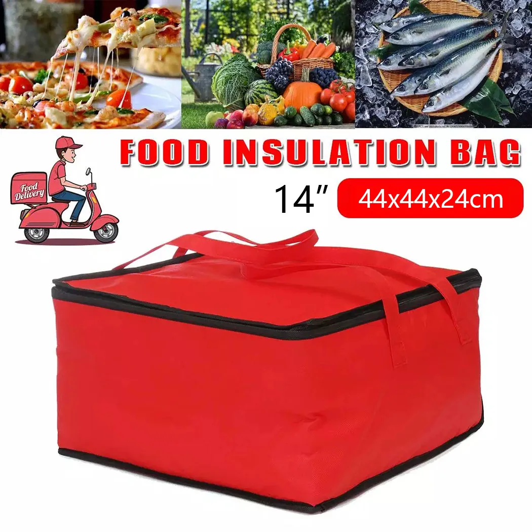 Hot New Practical Insulated Bag Pizza Red Ruck Storage Picnic Takeaway Warm Waterproof 14inch Delivery Bag Food