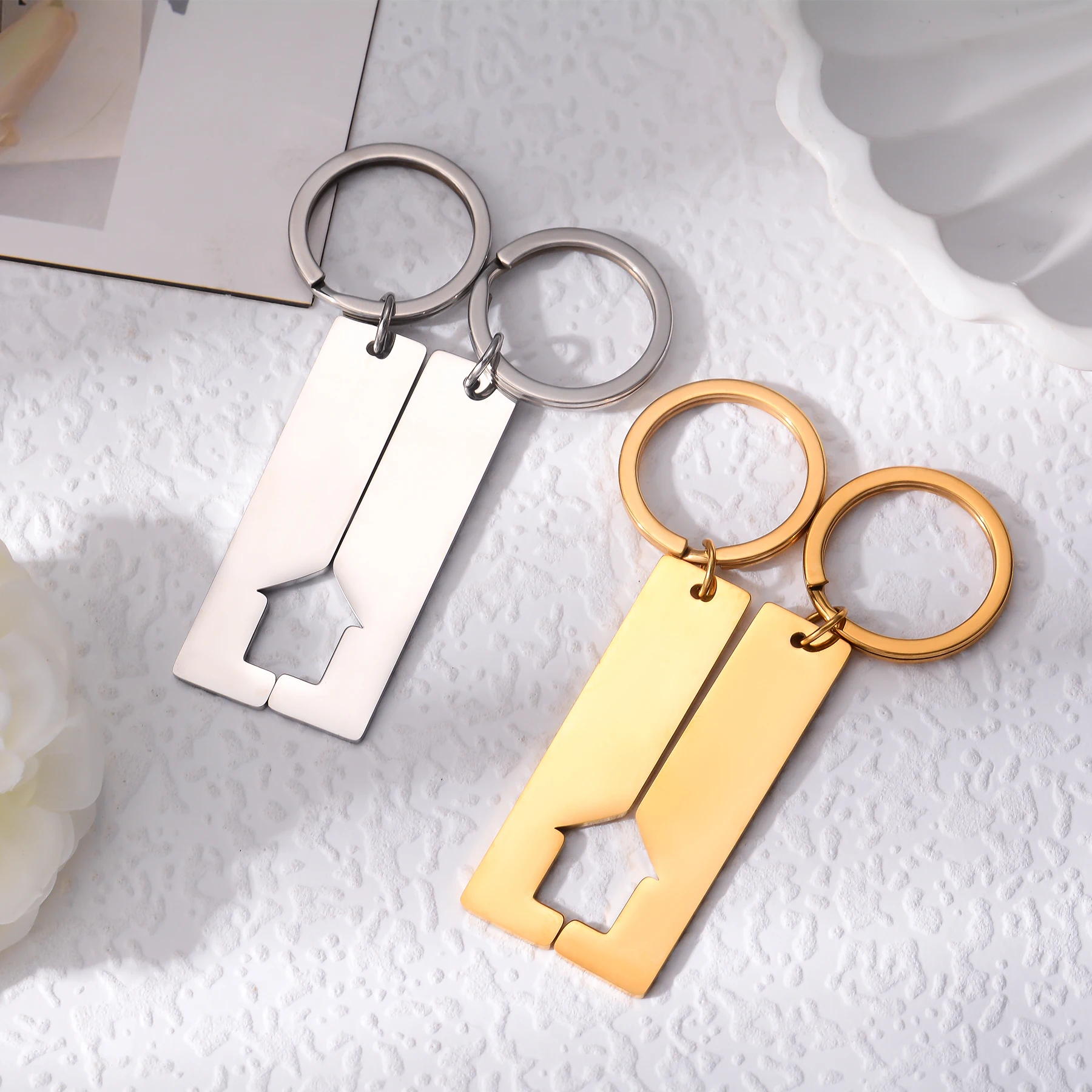 

10Pairs New High Quality Stainless Steel House Home Keychain Mirror Polish Pendant Friendship Love Bag Charm Keyring Best Gift