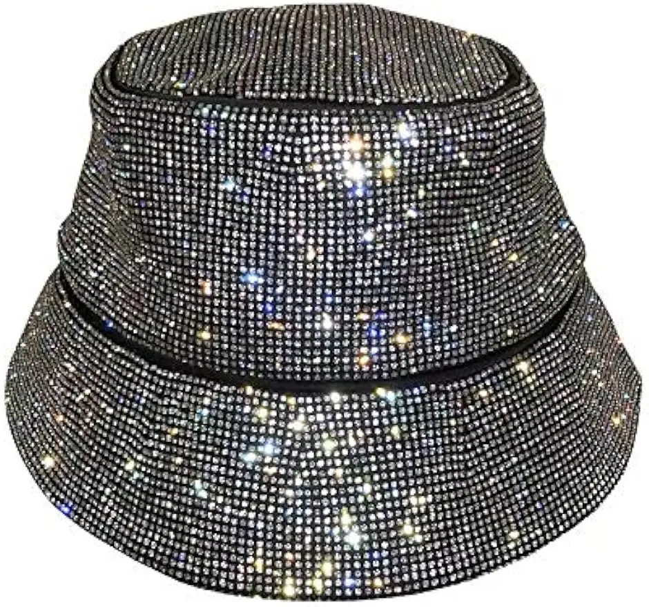 

Crystal Rhinestone Bucket Hat Bling Bling Hat Hip Hop Rainbow Caps Headwea