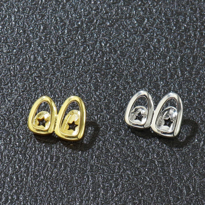 

Fashionable Hip Hop Hollow Double Teeth Punk Plated Tooth Caps Star Love Braces Decoration Accessory For Women Men