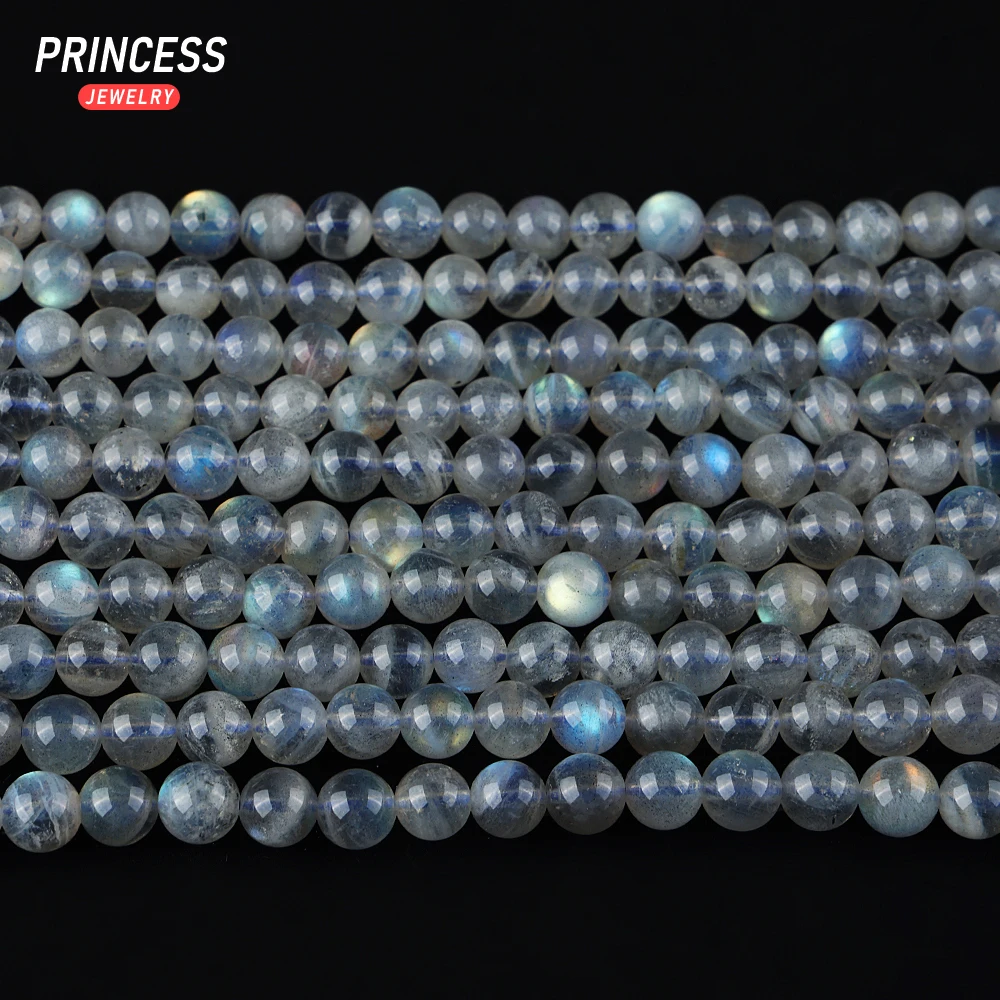 A++ Natural Madagascar Labradorite 4/6/7mm Loose Gemstone Beads for Jewelry Making Charms Bracelet WholesaleDIY Accessories