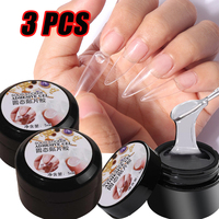 3 Jars*5ml Solid Nail Gel Glue for Fake Nail Tips Press On Nails Clear Acrylic Fake Tips Solid Gel Poly Builder Gel For Nail Art
