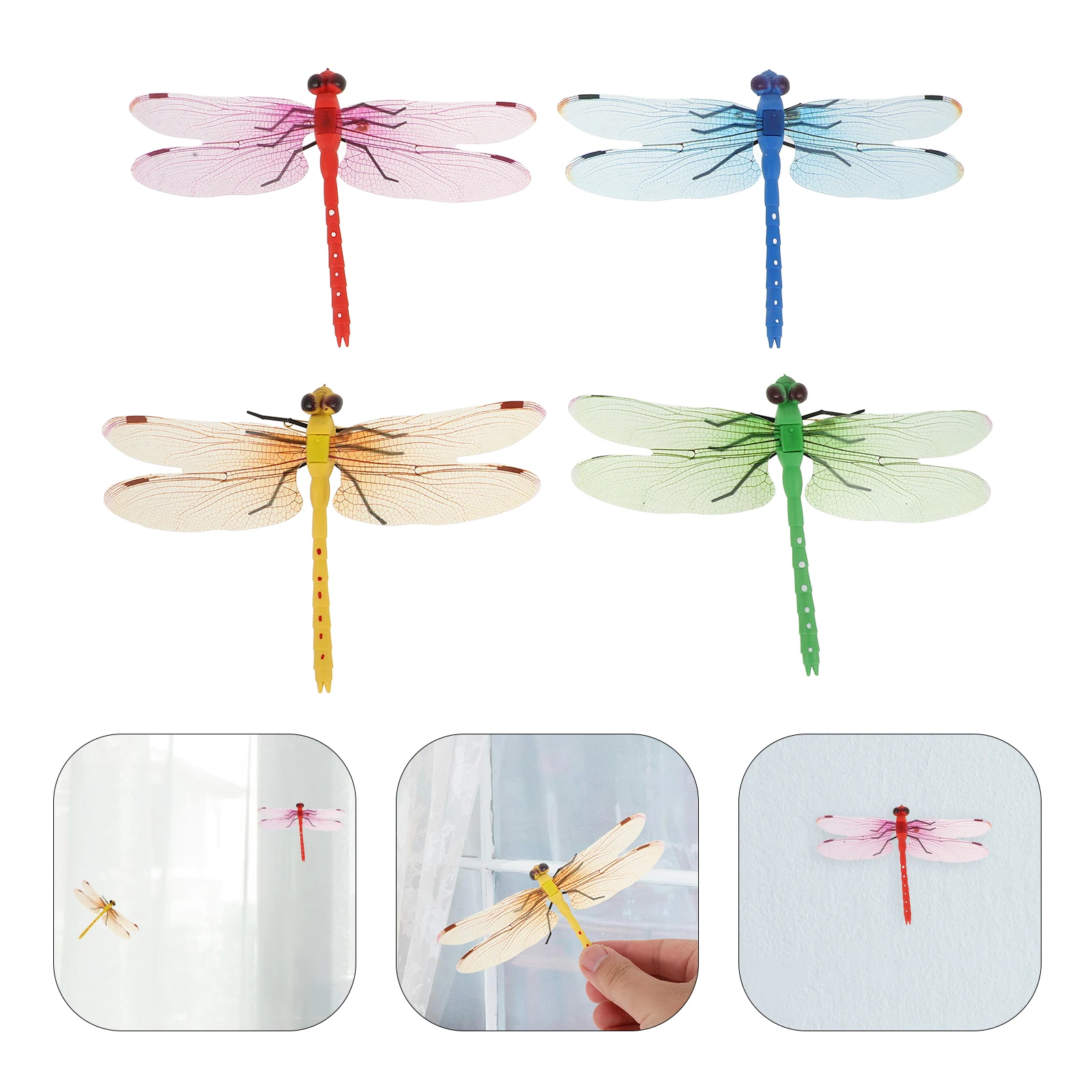 

20pcs Clip On Props Removable Dragonfly s Decorative Curtain Art Home Decoration Bedroom Decorative Dragonflies Pp