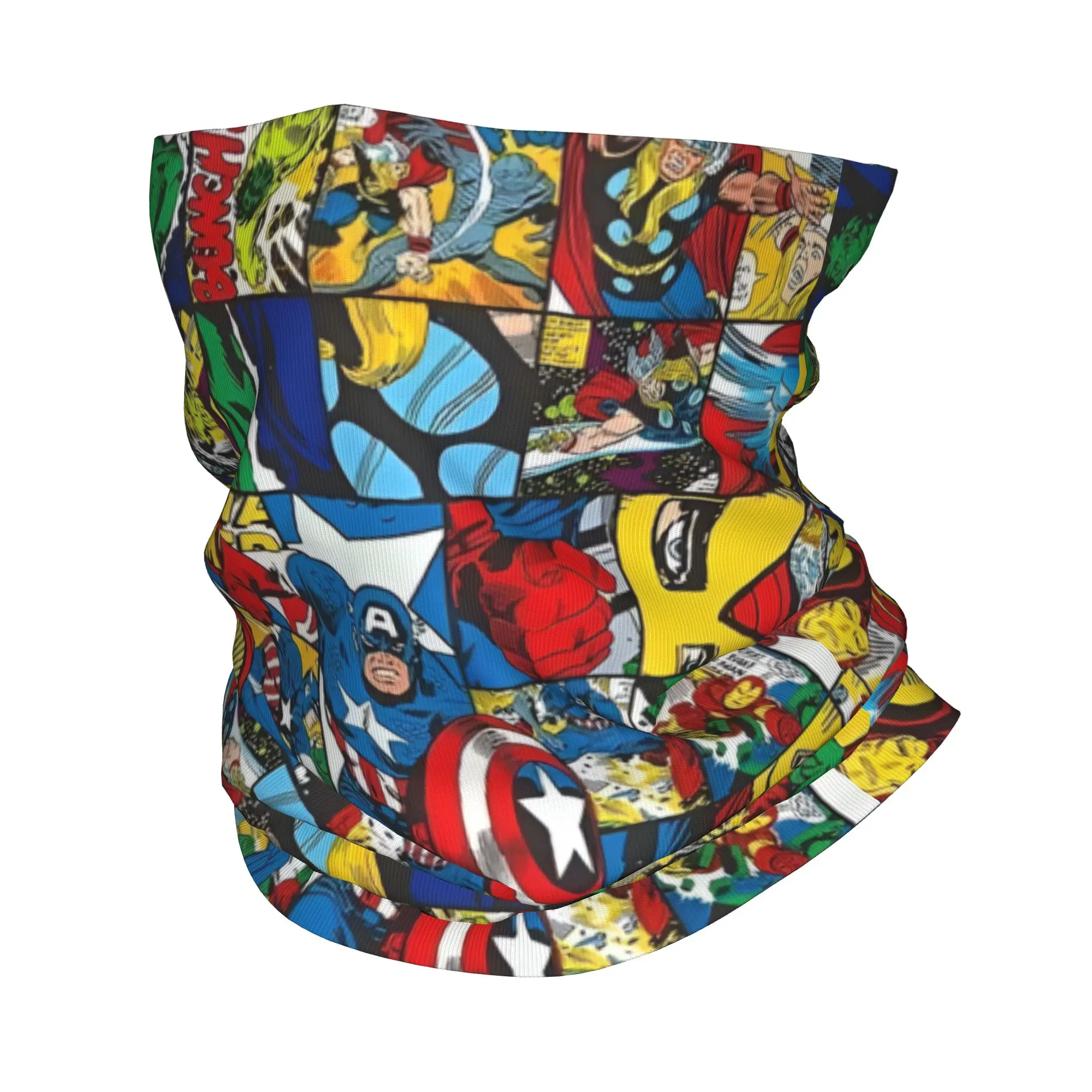 Braga de cuello multifuncional personalizada con diseño de escudo de capitán para invierno, para hombre y mujer, para esquí y ciclismo, con gráfico, que también sirve como diadema, bufanda tubular y bandana facial.