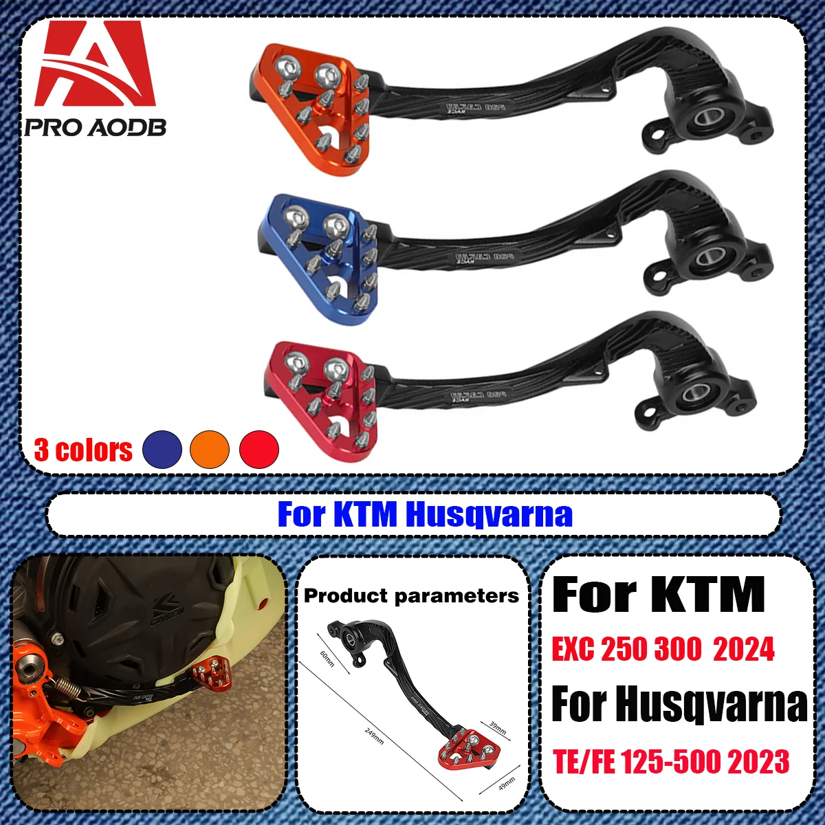 Для KTM 250 EXC 300EXC 2024 для Husqvarna TE FE 125 250 300 350 450 500 2023 педаль ножного тормоза с ЧПУ для мотоцикла 2025 НОВЫЙ