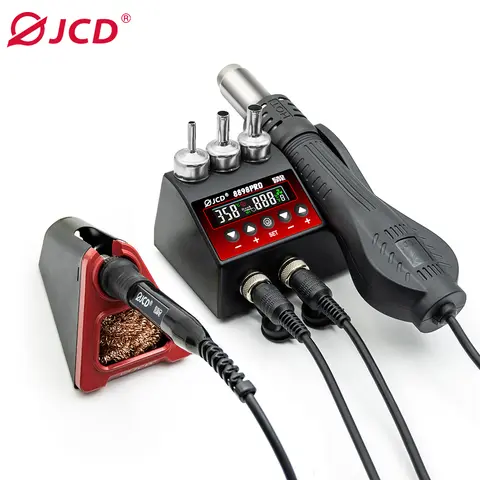 JCD 8898Pro Soldering Station 2 IN 1 750W Hot Air Gun LCD Dual Digital Display Soldering Iron SMD Welding Rework Station Tools