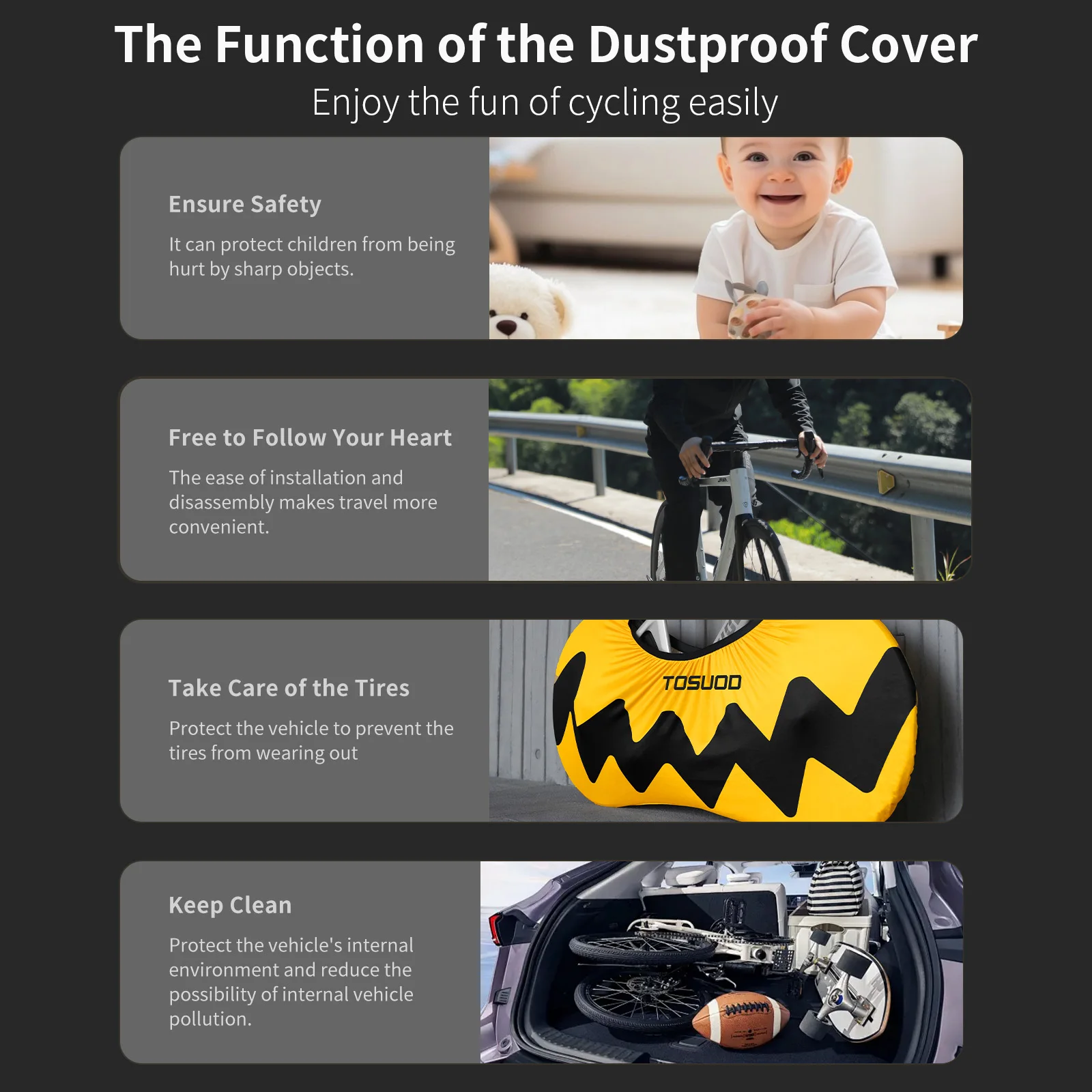 TOSUOD  Bicycle Cover High Quality Bike Protector Multipurpose Waterproof Cycling Accessory Protector for Motorcycle MTB Bike