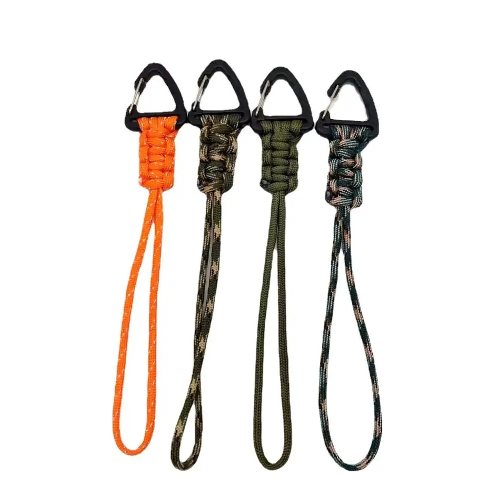 

Triangle Buckle Paracord Keychain Anti-lost Multifunctional Braided Woven Keychain 20cm High Strength Parachute Cord Carabiner